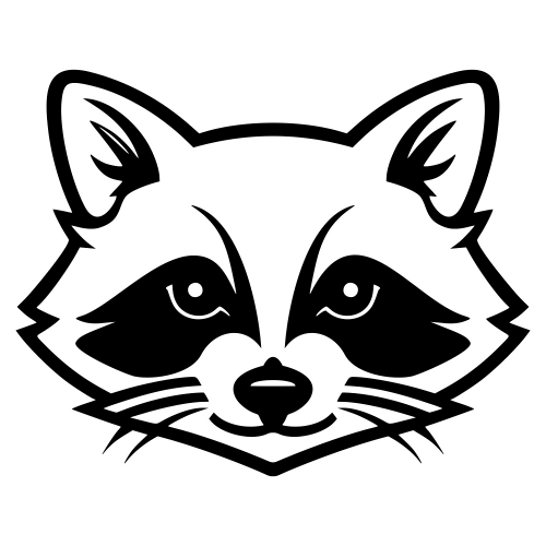 Raccoon Face Outline - Digital File - XCS Friendly Digital My Custom Designs PDF