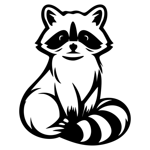 Raccoon Outline - Digital File - XCS Friendly Tumbler My Custom Designs PDF