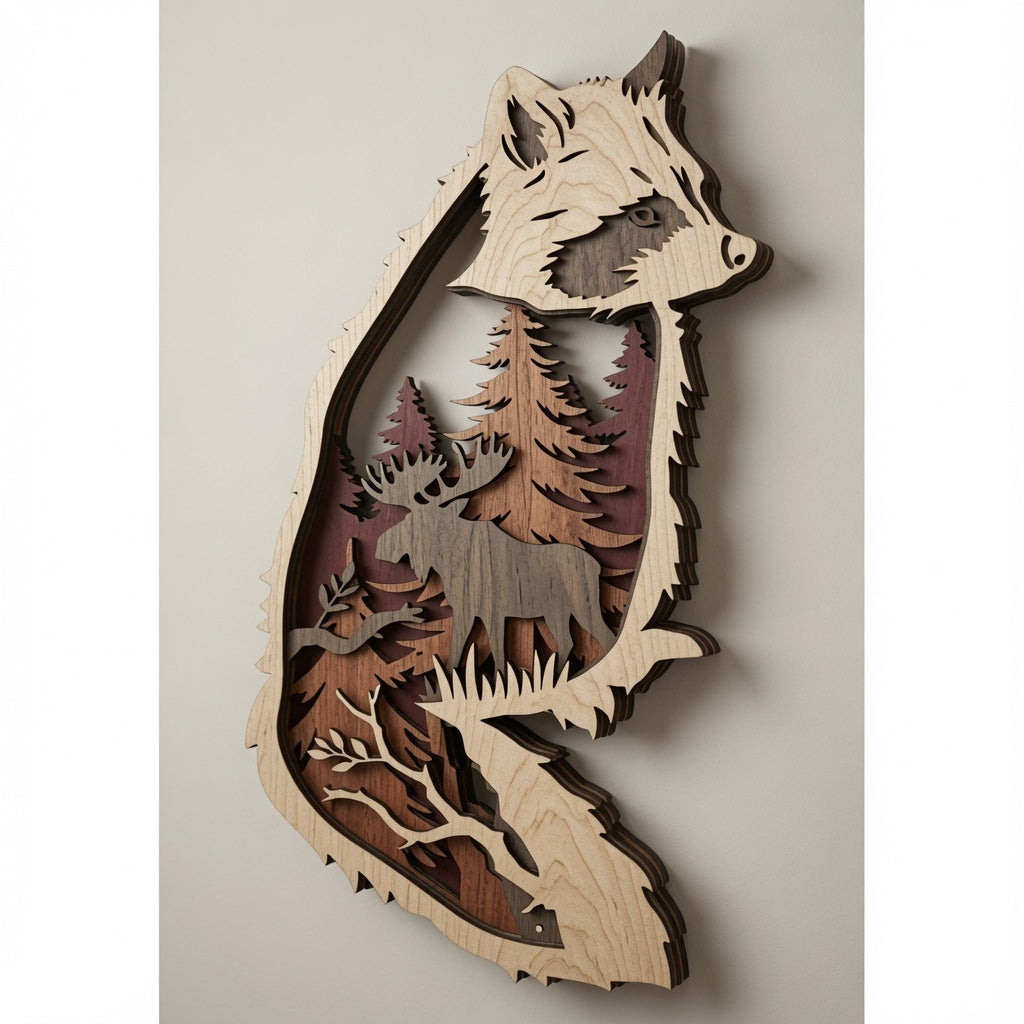 Raccoon - Wilderness - Layered Nature Design - Digital File - SVG - Digital