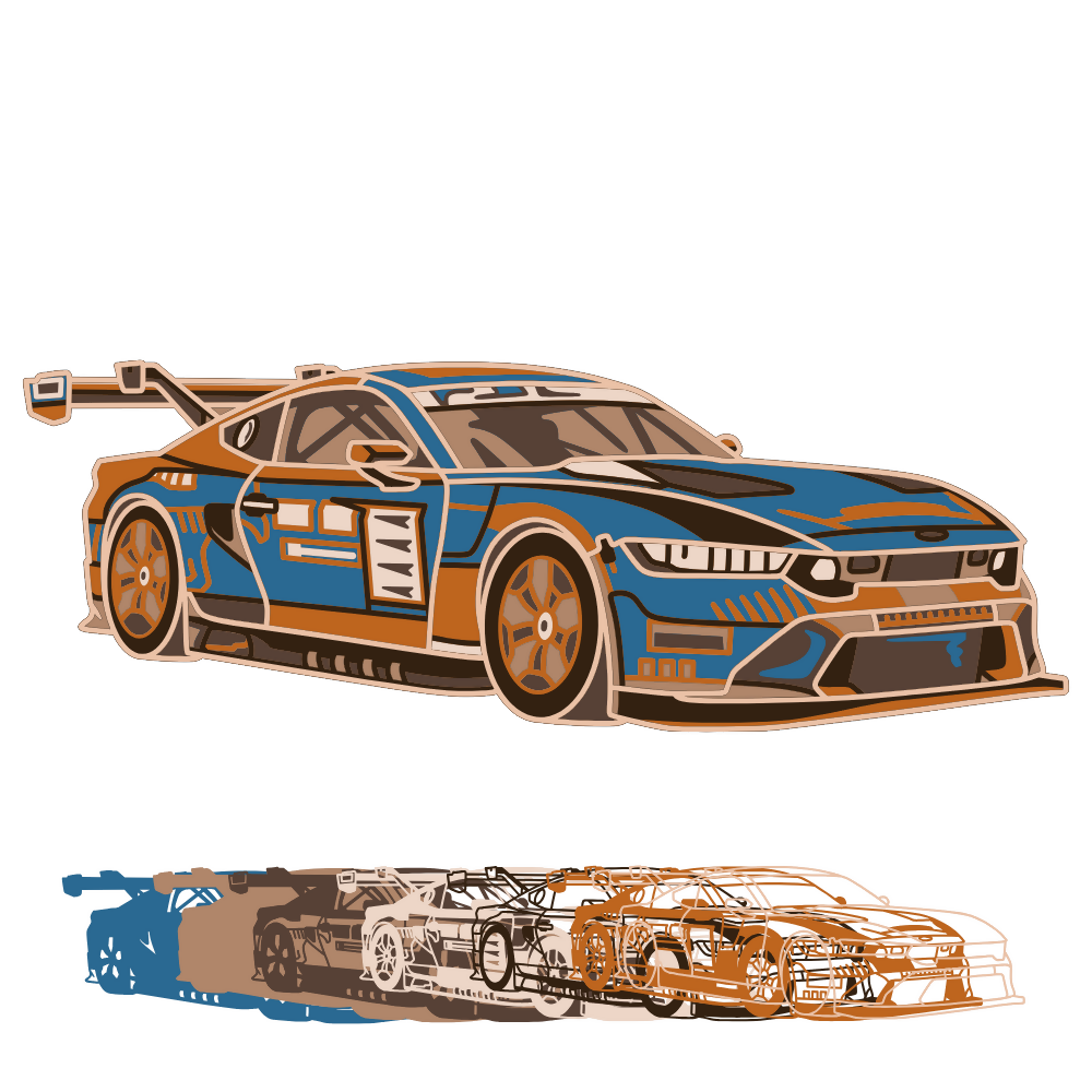 Race Car - Layered Line Design - Digital File Digital My Custom Designs ZIP File
