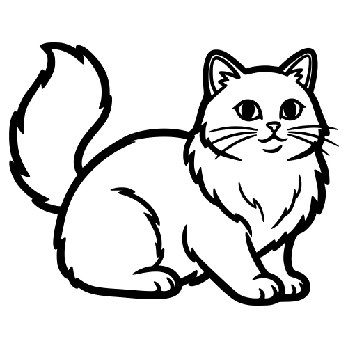 Ragdoll Cat Cartoon - Digital File - XCS Friendly Digital My Custom Designs PDF
