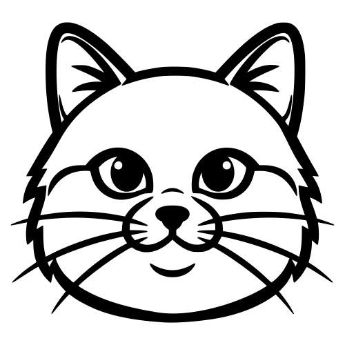 Ragdoll Cat Cartoon Face - Digital File - XCS Friendly Digital My Custom Designs PDF