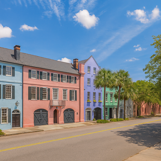 Rainbow Row - Charleston Historic District - South Carolina United States - Rendered - Digital File Digital My Custom Designs PDF