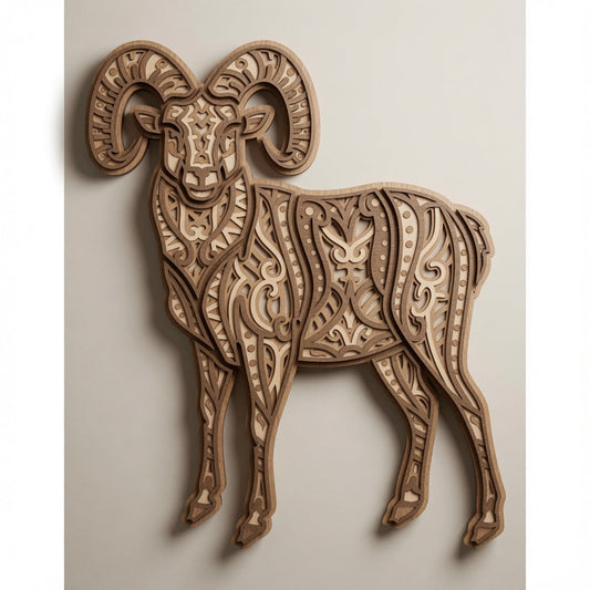Ram - Animals - Layered Line Designs - Digital File - ZIP File - Digital