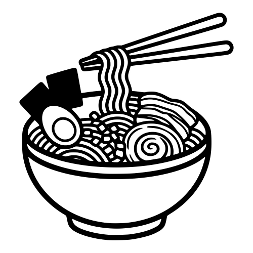 Ramen Bowl with Chopsticks - Digital File - XCS Friendly Digital My Custom Designs PDF
