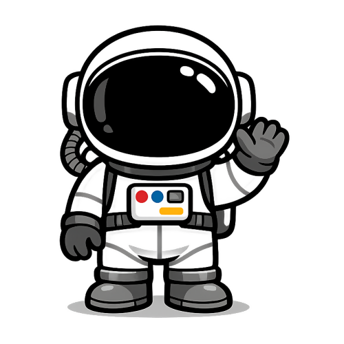 Pop Culture & Fandom - Cartoon Astronaut Waving - T Shirt Design - Digital File Digital My Custom Designs 300 DPI PNG