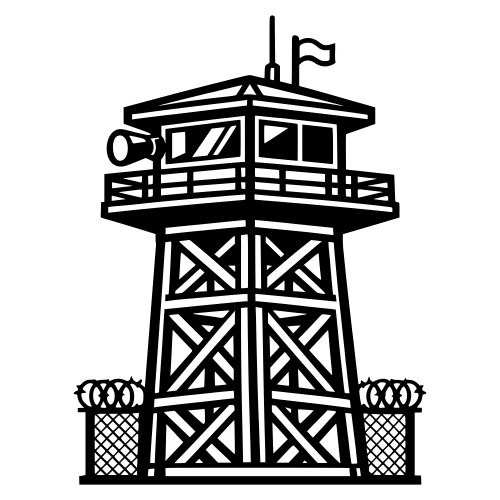 Prison Guard Tower Illustration - Vector Graphics - Digital File Digital My Custom Designs PDF