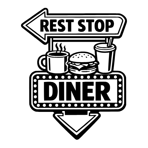 Rest Stop Diner Sign - Vector Graphics - Digital File Digital My Custom Designs PDF