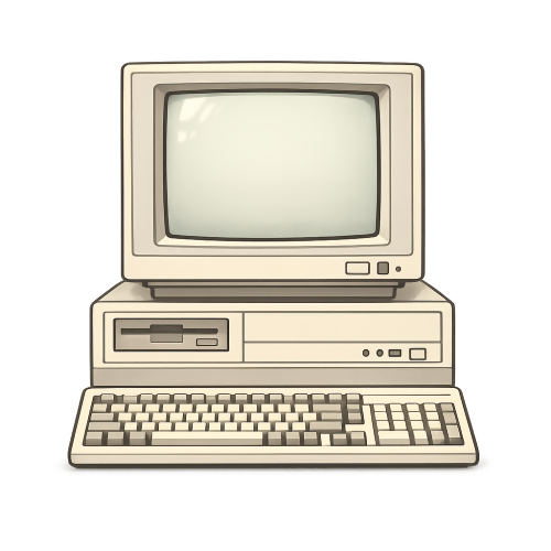 Retro 80s Personal Computer Setup - Digital File - XCS Friendly Digital My Custom Designs 300 DPI PNG