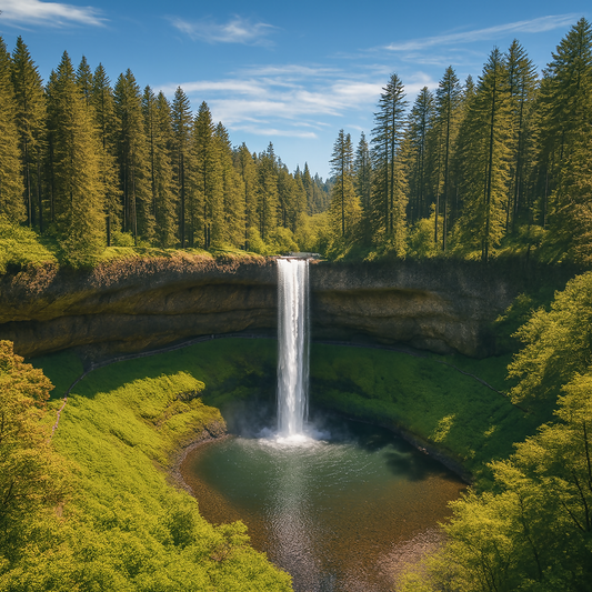 South Falls-Silver Falls State Park - Oregon United States - Rendered - Digital File Digital My Custom Designs PDF