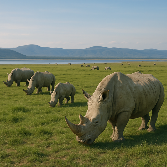 Rhinos - Lake Nakuru Kenya - Africa - Rendered - Digital File Digital My Custom Designs PDF