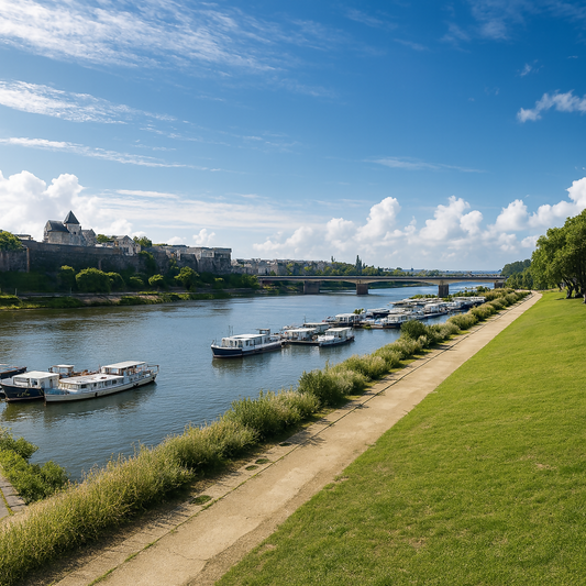 River Maine Cycling Tours - Loire Valley France - Europe - Rendered - Digital File Digital My Custom Designs PDF