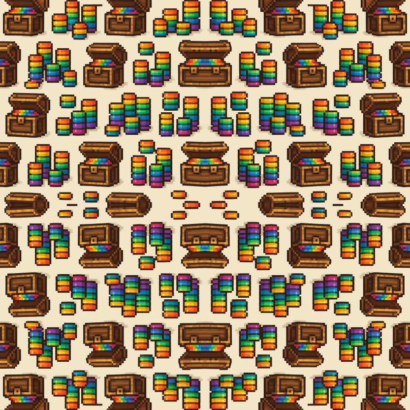 Gaming and Pop Culture - Pixel Art Treasure Chests - Pattern - Digital File Digital My Custom Designs PDF
