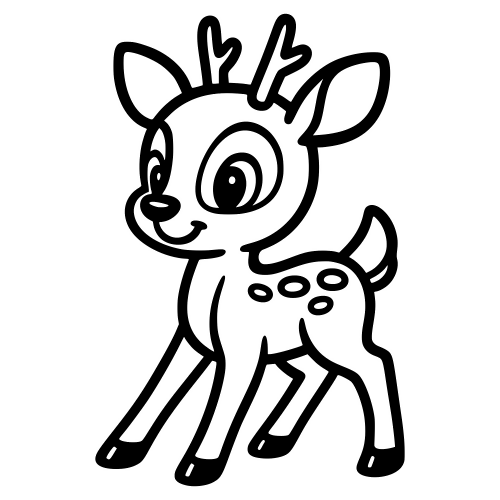 Cartoon Deer Fawn - Digital File - XCS Friendly Digital My Custom Designs PDF