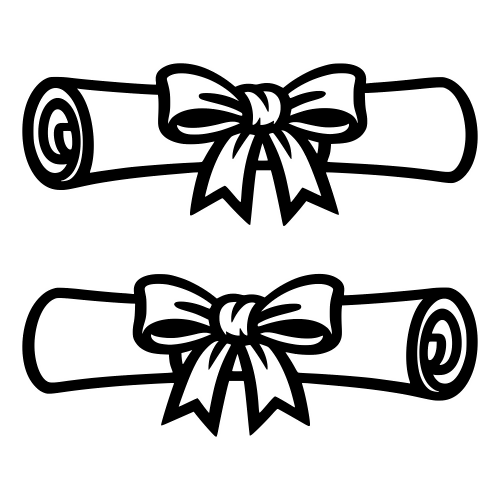 Rolled-up Diploma with Ribbon Bow - Vector Graphics - Digital File Digital My Custom Designs PDF