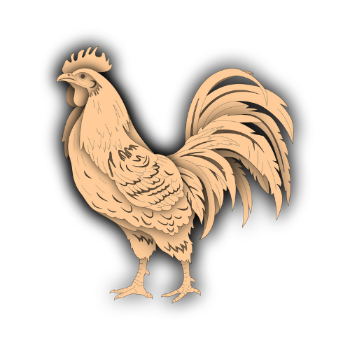 Rooster - Layered Animal Designs - Digital File Digital My Custom Designs SVG