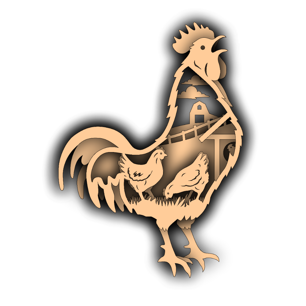 Rooster - Layered Nature Designs - Digital File Digital My Custom Designs SVG