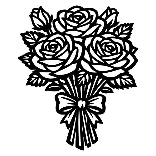 Rose Bouquet Illustration - Digital File - XCS Friendly Digital My Custom Designs PDF