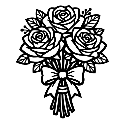 Rose Bouquet Sketch - Digital File - XCS Friendly Digital My Custom Designs PDF