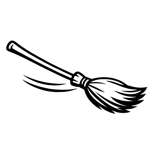 Witch Broom Flying - Vector Graphics - Digital File Digital My Custom Designs PDF