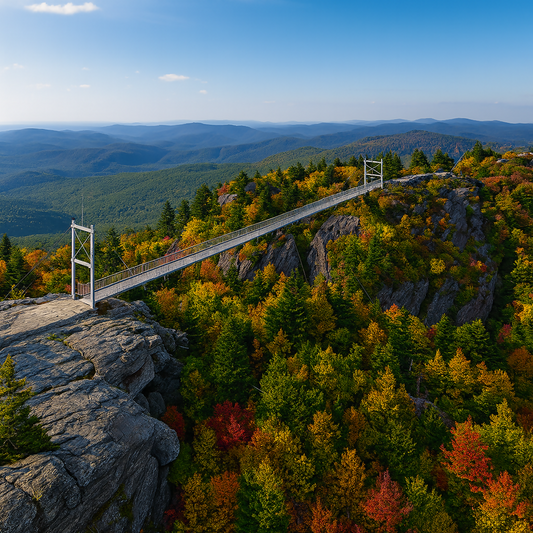 Mile High Swinging Bridge - Grandfather Mountain - North Carolina United States - Rendered - Digital File