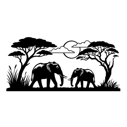 Elephant Sunset - Wall / Home Decor - Digital File Digital My Custom Designs ZIP File