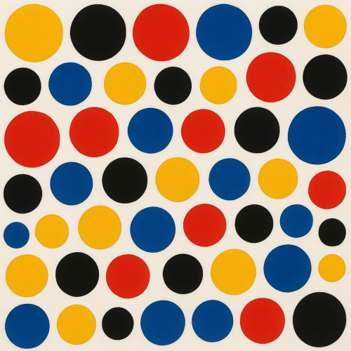Vintage and Retro - Abstract 60s Mod Dots In Bold Primary Colors - Pattern - Digital File