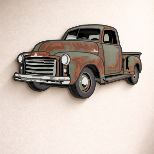 Rusty Truck - Layered Line Designs - Digital File Digital My Custom Designs