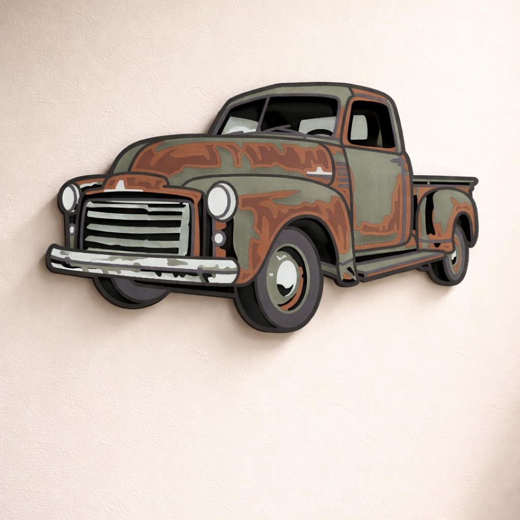 Rusty Truck - Layered Line Designs - Digital File Digital My Custom Designs