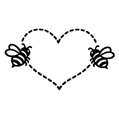 Bees Flying in Heart - Digital File - XCS Friendly Digital My Custom Designs PDF
