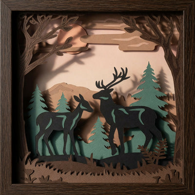 Layered Line Design - Nature Scene Deer - Nature - Digital File Digital My Custom Designs ZIP File