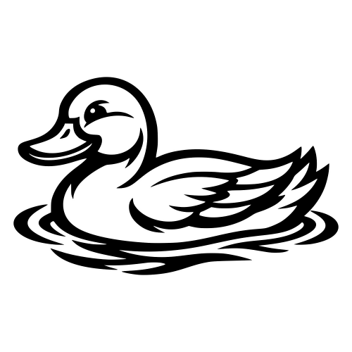 Duck Swimming - Vector Graphics - Digital File
