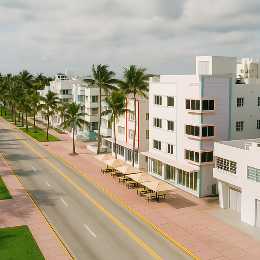 Art Deco Historic District - Ocean Drive - Miami Beach-Florida United States - Rendered - Digital File Digital My Custom Designs PDF