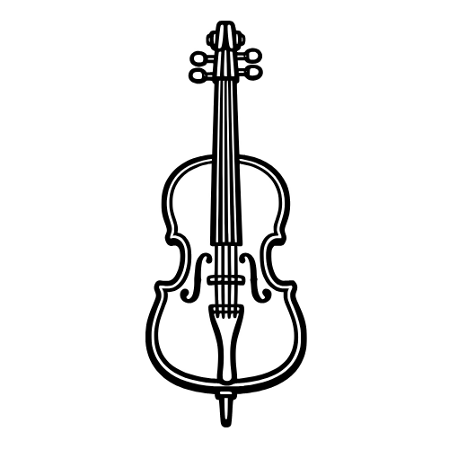 Cello Outline Sketch - Vector Graphics - Digital File Digital My Custom Designs PDF