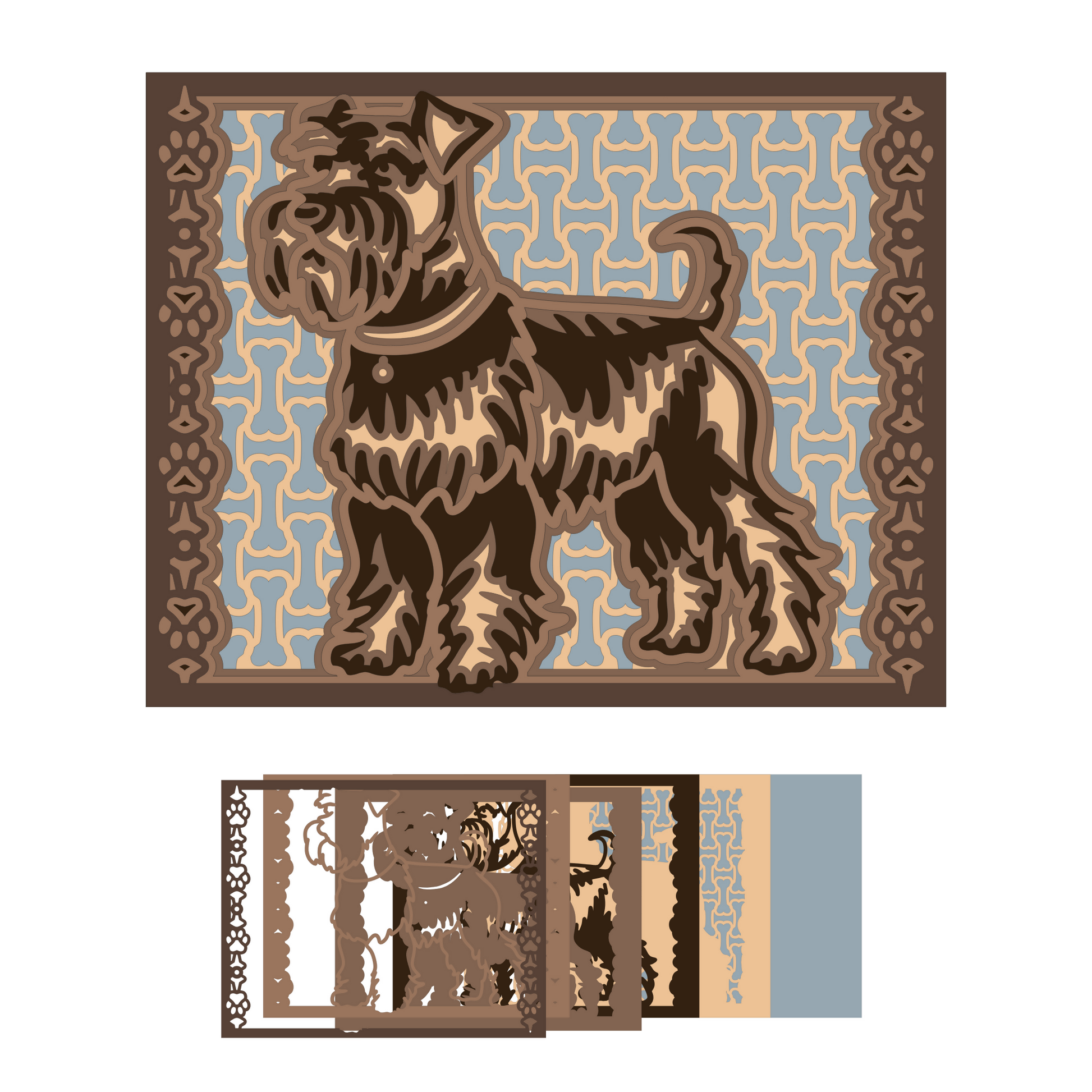 Terrier - Layered Line Designs - Pets - Digital File Digital My Custom Designs