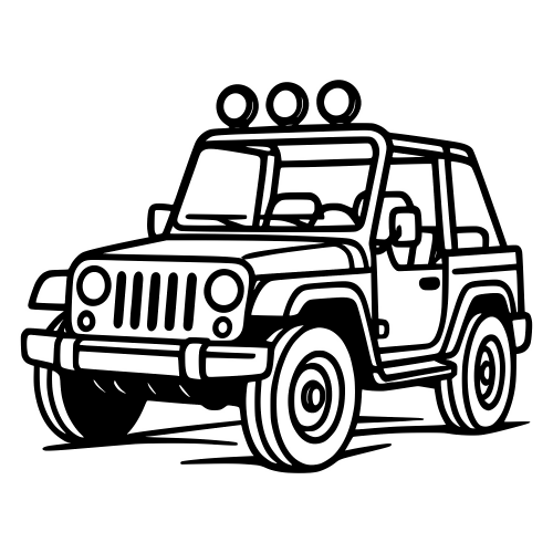 Safari Jeep Sketch - Digital File - XCS Friendly Digital My Custom Designs PDF