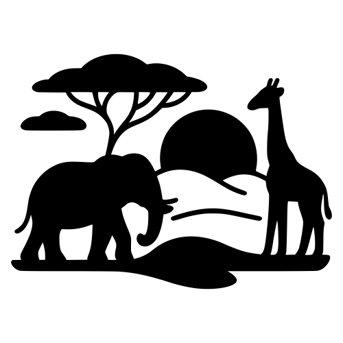 Safari Sunset Silhouette - Digital File - XCS Friendly Digital My Custom Designs PDF