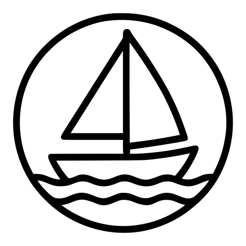 Sailboat Inside a Circular Badge - Digital File - XCS Friendly Digital My Custom Designs PDF