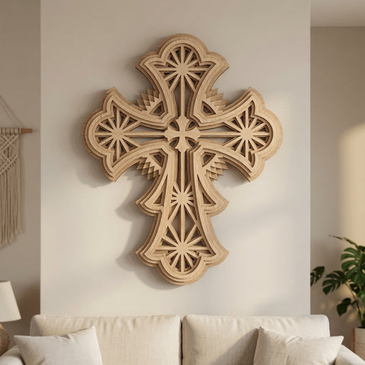 Saints Cross - Layered Design Wall / Home Decor - Digital File - SVG - Digital