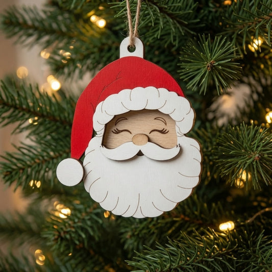 Santa Face Layered Ornament - Digital File - SVG - Digital