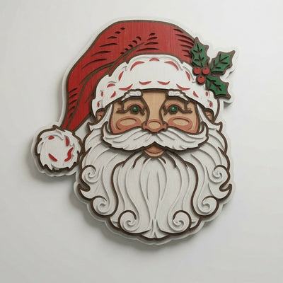 Santa head 2 - Christmas - Layered Line Designs - Digital file - ZIP File - Digital