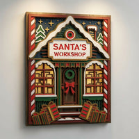Santa’s Workshop - Christmas - Layered Line Design - Digital File - ZIP File - Digital