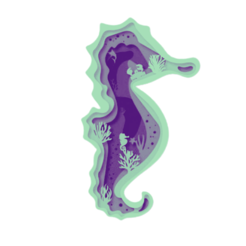 Layered 3D Seahorse Wall Décor