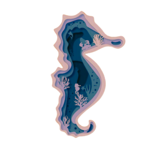 Layered 3D Seahorse Wall Décor