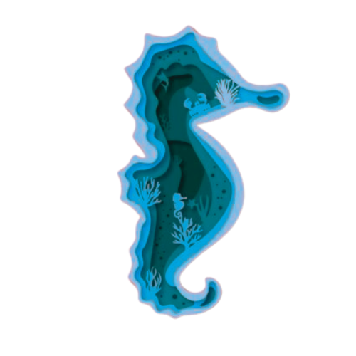 Layered 3D Seahorse Wall Décor