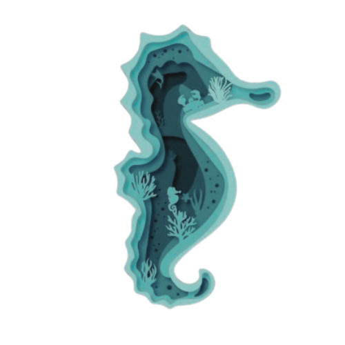 Layered 3D Seahorse Wall Décor