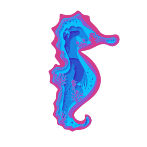 Layered 3D Seahorse Wall Décor