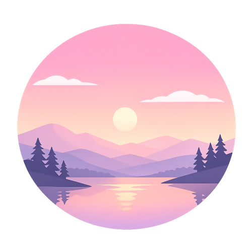 Serene Sunset Over Tranquil - Nature & Outdoors - T Shirt Designs - Digital File Digital My Custom Designs 300 DPI PNG