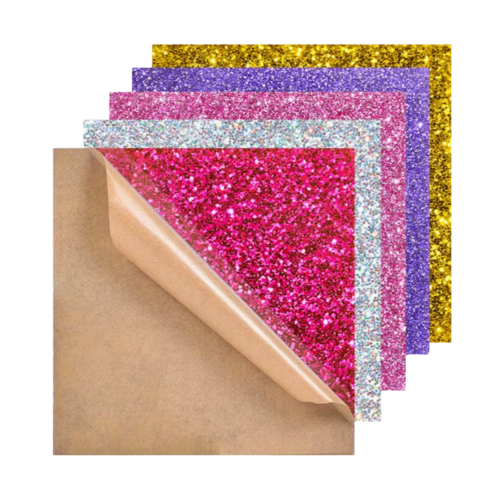 Set of 5 Glitter Acrylic 7 x 7 Inches Square Sheets - Maker Supplies My Custom Designs