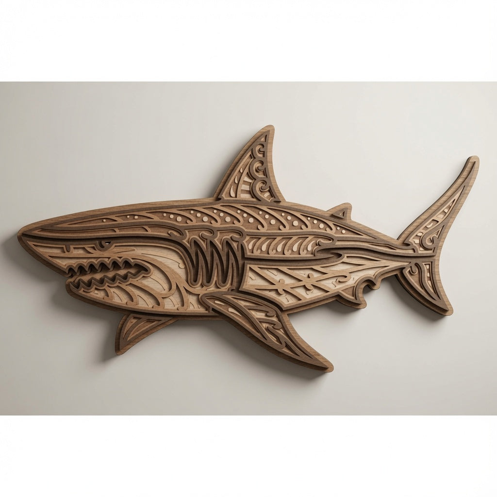 Shark - Animals - Layered Line Designs - Digital File - ZIP File - Digital
